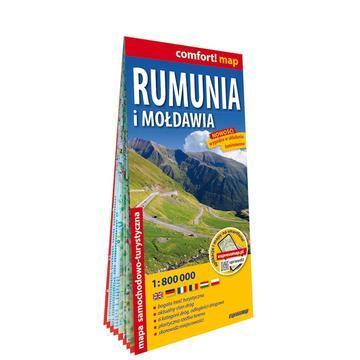 Rumunia i Mołdawia laminowana mapa samochodowa 1:800 000