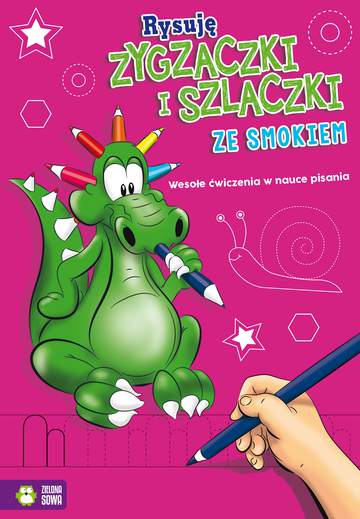 Ze smokiem rysuję zygzaczki i szlaczki wesołe ćwiczenia w nauce ze smokiem