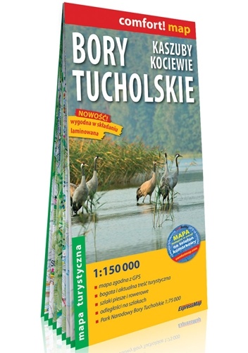 Bory Tucholskie, Kaszuby, Kociewie; laminowana mapa turystyczna 1:150 000