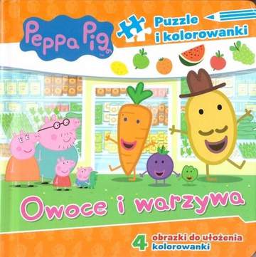 Owoce i warzywa. Puzzle i kolorowanki. Świnka Peppa