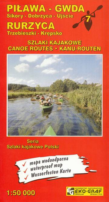 Piława-Gwda Rurzyca szlaki kajakowe 1:50 000