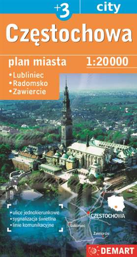 Częstochowa plan miasta 1:20 000 + 3 miasta