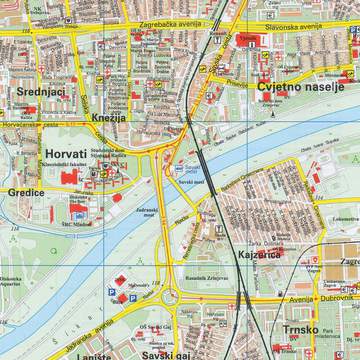 Zagrzeb mapa 1:20 000