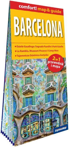 Barcelona laminowany przewodnik i mapa 2w1