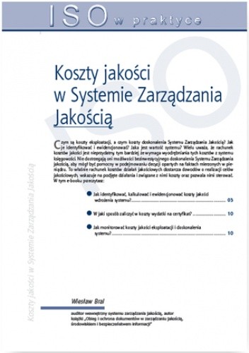 Koszty jakości w Systemie Zarządzania Jakością