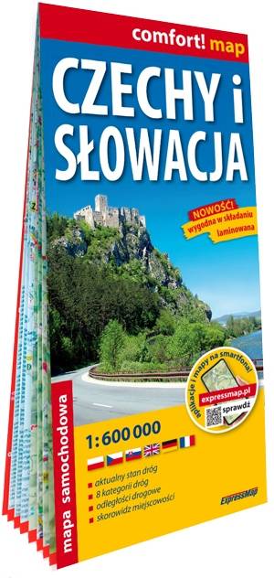 Czechy i Słowacja mapa samochodowa 1:600 000 laminat 2025