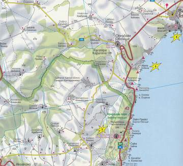 Bułgaria i rumunia wybrzeże morza czarnego mapa 1:150 000