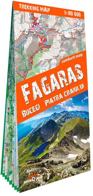 Fagaras Bucegi Piatra Craiului trekking map 1:80 000  laminat 2020