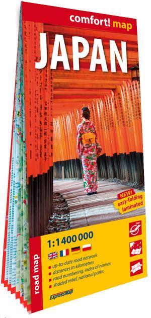 Japonia (Japan) laminowana mapa samochodowo-turystyczna 1:1 400 000