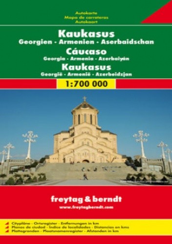 Kaukaz gruzja armenia azerbejdżan mapa 1:700 000