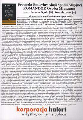 Prospekt emisyjny akcji spółki akcyjnej