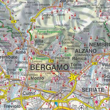 Lombardia mediolan 1:150 000