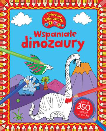 Wspaniałe dinozaury cyferkowe kolorowanki