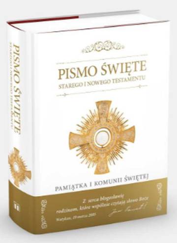 Pismo Święte Starego i Nowego Testamentu w obwolucie komunijnej