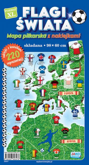 Flagi świata Mapa piłkarska z naklejkami