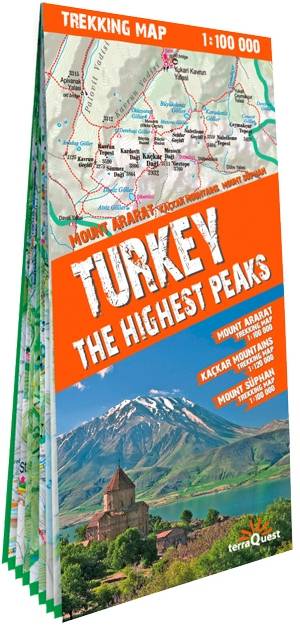 Turkey the Highest Peakstrekking map 1:100 000 laminat