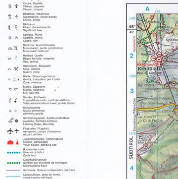 Sextener dolomiten cortina d'ampezzo mapa 1:50 000