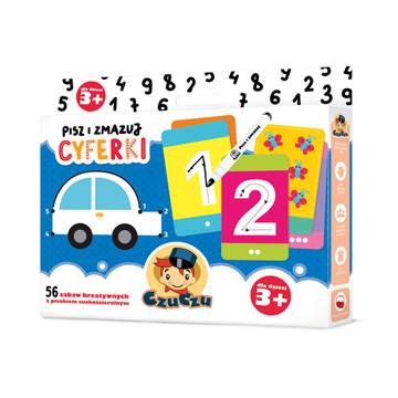 Pisz i zmazuj cyferki 3+ czuczu