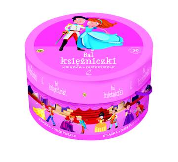 Bal księżniczki książka z puzzlami w pudełku