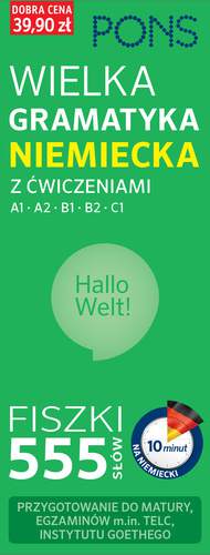Fiszki 555 Wielka gramatyka niemiecka PONS Poziom A1/B2