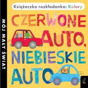 KSIĄŻKA ROZKŁADANKA. CZERWONE AUTO, NIEBIESKIE AUTO