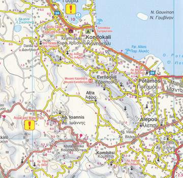 Wyspa grecka korfu mapa 1:50 000