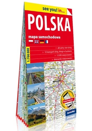 Polska; papierowa mapa samochodowa 1:700 000