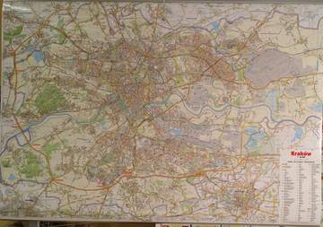 Kraków. Plan miasta 1:26 000. Mapa ścienna