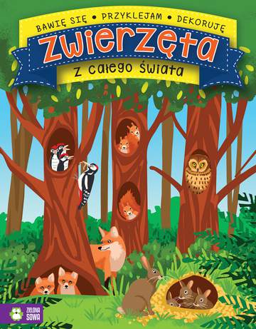 Zwierzęta z całego świata bawię się przyklejam projektuję