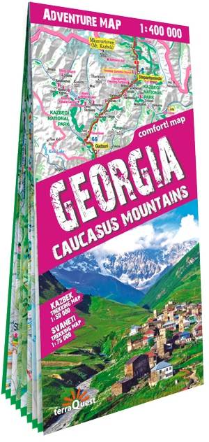 Georgia Caucasus Mountains adventure map 1:400 000 laminat  2020
