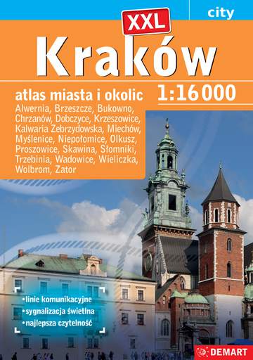 Kraków atlas miasta i okolic 1:16 000 + 19 miast